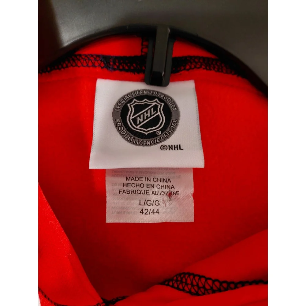 Washington Capitals Hoodie Large NHL Hockey Sweatshirt Men's Red L Long Sleeve - Picture 3 of 5